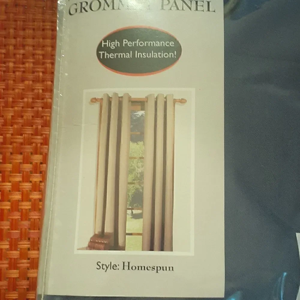 New Denim Homespun Grommet Top Insulated Curtain 40x63 New‎